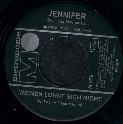 Jennifer - Dieser Mund Ist Nicht Nur Zum Reden / Weinen Lohnt Sich Nicht