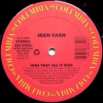 Jean Carn / Dee Dee Sharp Gamble - Was That All It Was