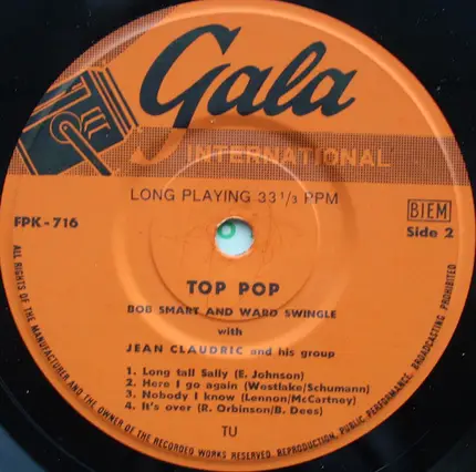 Jean Claudric Et Son Orchestre With Bob Smart & Ward Swingle - Pop Hits