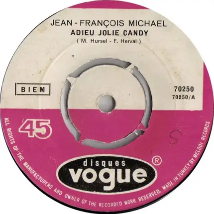 Jean-François Michael - Adieu Jolie Candy / Francine