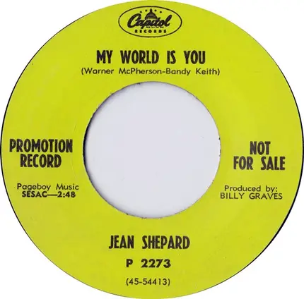 Jean Shepard - Everyday's A Happy Day For Fools / My World Is You