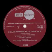 LP - Jean Sibelius , The London Symphony Orchestra , Anthony Collins - Symphony No. 3 In C Major / Symphony No. 4 In A Minor - Red Labels