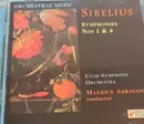 CD - Jean Sibelius : Utah Symphony Orchestra , Maurice de Abravanel - Symphonies Nos.1 & 4