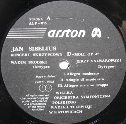 Jean Sibelius - Koncert Skrzypcowy D-moll Op. 47 / En Saga (Poemat Muzyczny) Op. 9