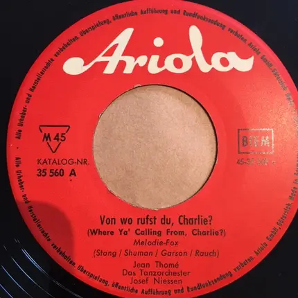 Jean Thomé - Von wo rufst du, Charlie?