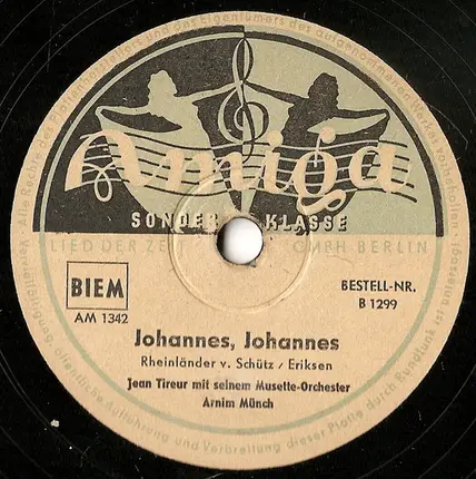 Jean Tireur Mit Seinem Musette-Orchester - Kannst Du Jodeln, Sennerin / Johannes, Johannes