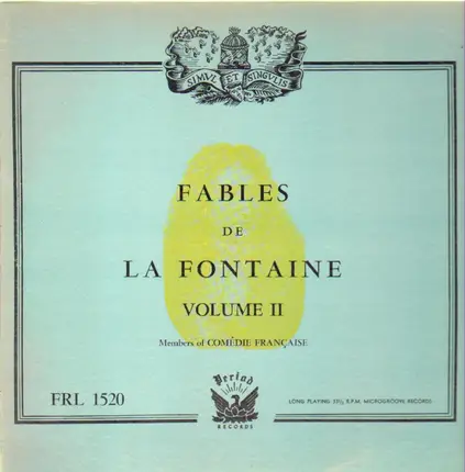 Jean De La Fontaine, Comedie Francaise - Fables de La Fontaine Volume II