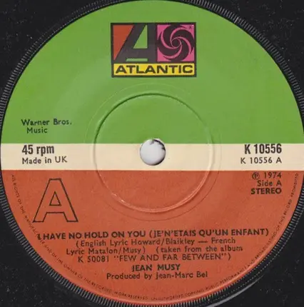 Jean Musy - I Have No Hold On You (Je N'Étais Qu'Un Enfant)