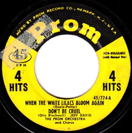 Jeff David And The Prom Orchestra / The Prom Trio - When The White Lilacs Bloom Again