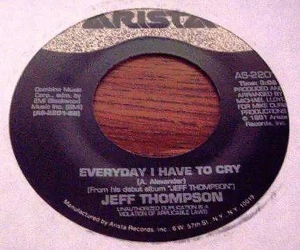 Jeff Thompson - Everyday I Have To Cry