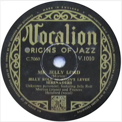 Jelly Roll Morton's Levee Serenaders - Midnight Mama / Mr Jelly Lord