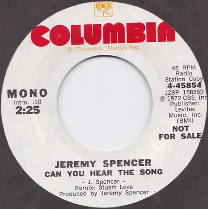 Jeremy Spencer And The Children - Can You Hear The Song
