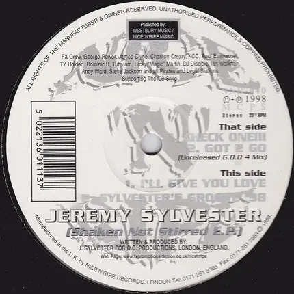 Jeremy Sylvester - Shaken Not Stirred E.P.