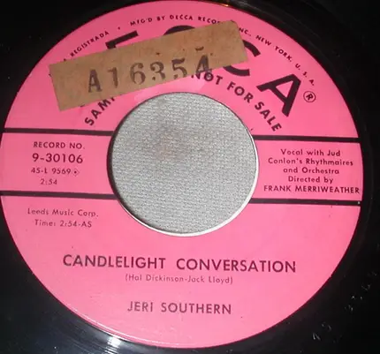 Jeri Southern - Married I Can Always Get / Candlelight Conversation