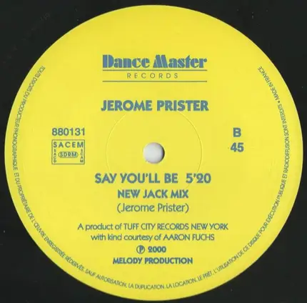 Jerome Prister - Say You'll Be