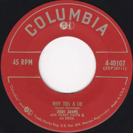 Jerri Adams with Percy Faith & His Orchestra - Why Tell A Lie