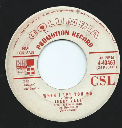 Jerry Vale - When I Let You Go