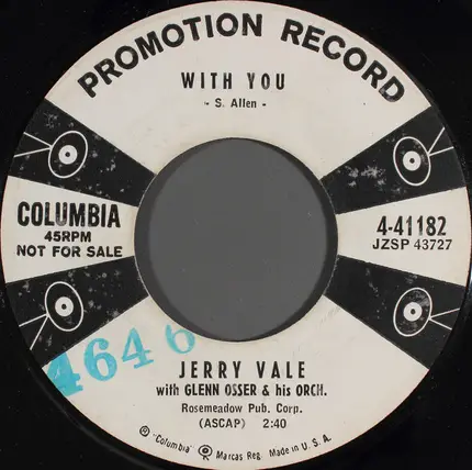 Jerry Vale - Blue Tears (On A White Wedding Gown) / With You