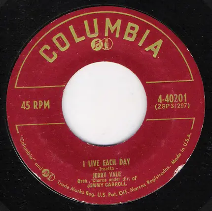 Jerry Vale - I Live Each Day / The Ghost In The Wine