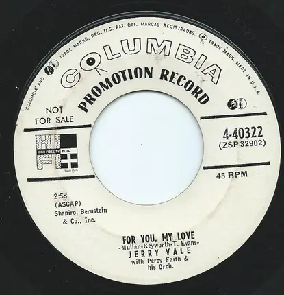Jerry Vale - Love Is A Circus / For You, My Love