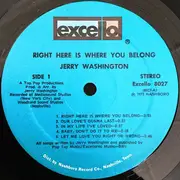 LP - Jerry Washington - Right Here Is Where You Belong