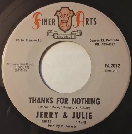 Jerry Dembo & Julie D'Anne - Too Lonesome To Cry