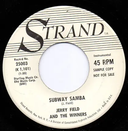 Jerry Field And The Winners - Celery Stalks At Midnight / Subway Samba