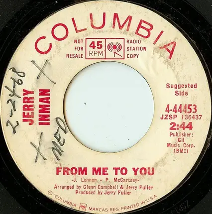 Jerry Inman - From Me To You