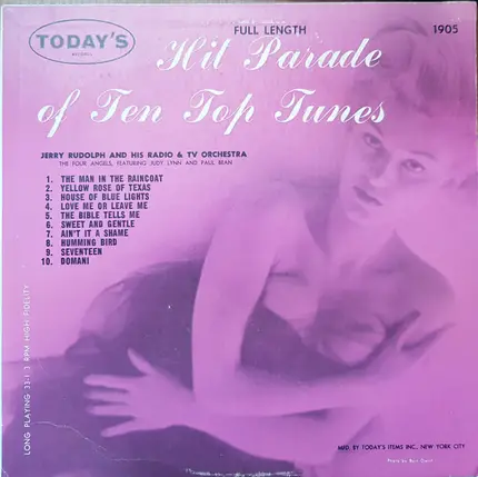 Jerry Rudolph & His Radio & TV Orch. , The Four Angels , Judy Lynn , Paul Bean - Hit Parade Of Ten Top Tunes
