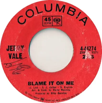 Jerry Vale - In My Time / Blame It On Me