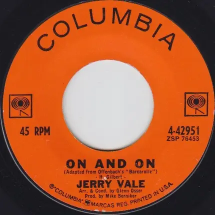 Jerry Vale - On And On / The Peking Theme (So Little Time)