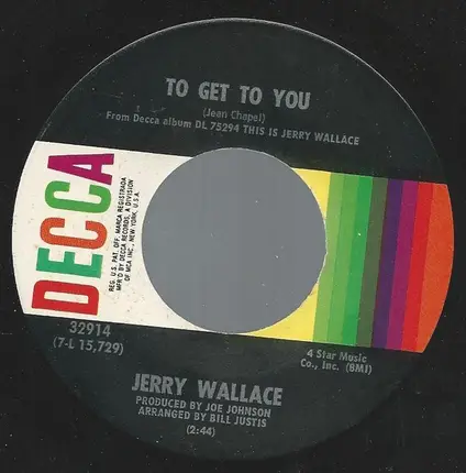 Jerry Wallace - Time / To Get To You