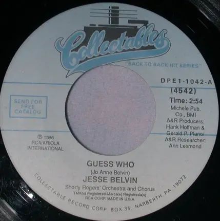 Jesse Belvin - Guess Who / Funny