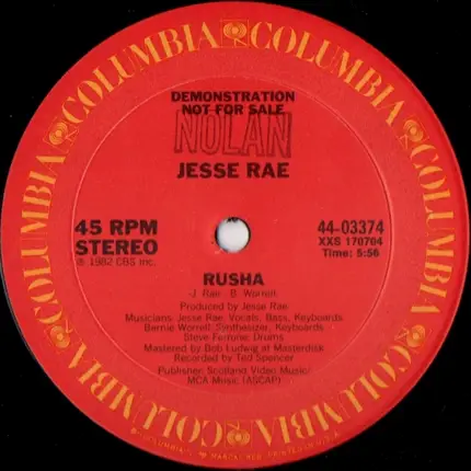 Jesse Rae - Rusha / Desire