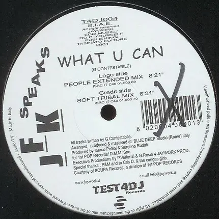 JFK Speaks - What U Can