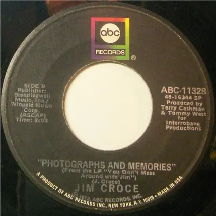 Jim Croce - You Don't Mess Around With Jim / Photographs And Memories