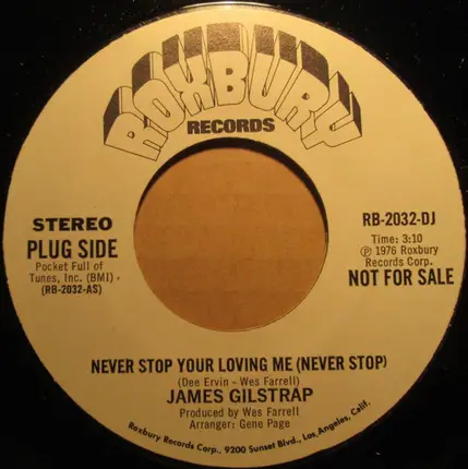 Jim Gilstrap - Never Stop Your Loving Me (Never Stop)