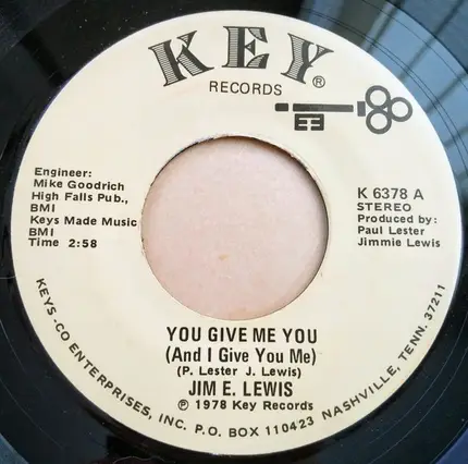 Jim E. Lewis - You Give Me You (And I Give You Me)