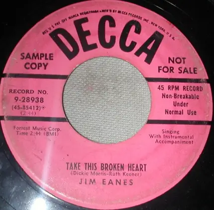 Jim Eanes - Rose Garden Waltz / Take This Broken Heart
