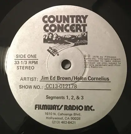 Jim Ed Brown & Helen Cornelius - Country Concert