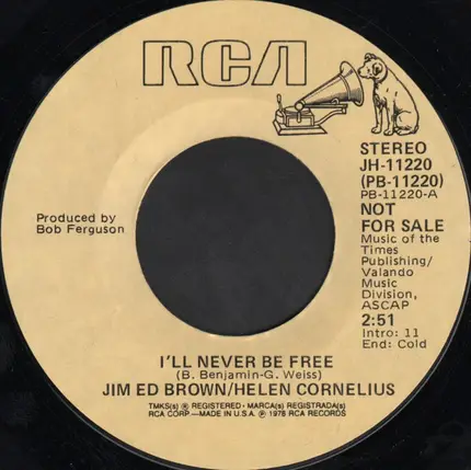 Jim Ed Brown & Helen Cornelius - I'll Never Be Free