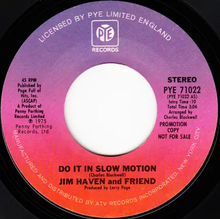 Jim Haven And Friend - Do It In Slow Motion