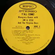 LP - Jim & Jesse And The Virginia Boys - Y'all Come! Bluegrass Humor With Jim & Jesse And The Virginia Boys