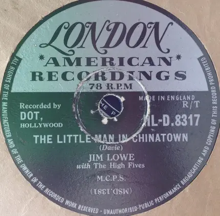 Jim Lowe With The High Fives - The Green Door / The Little Man In China Town