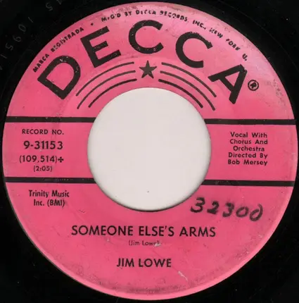 Jim Lowe - Man Of The Cloth / Someone Else's Arms