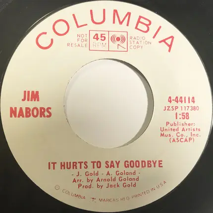 Jim Nabors - You Know You Don't Want Me / It Hurts To Say Goodbye