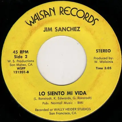 Jim Sanchez - Tryin' To Forget I Loved You / Lo Siento Mi Vida