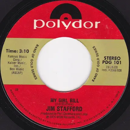 Jim Stafford - Spiders And Snakes / My Girl Bill