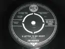 7inch Vinyl Single - Jim Reeves - Adios Amigo / A Letter To My Heart - 4-Prong Knockout Centre