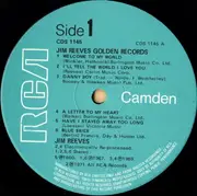LP - Jim Reeves - Jim Reeves' Golden Records